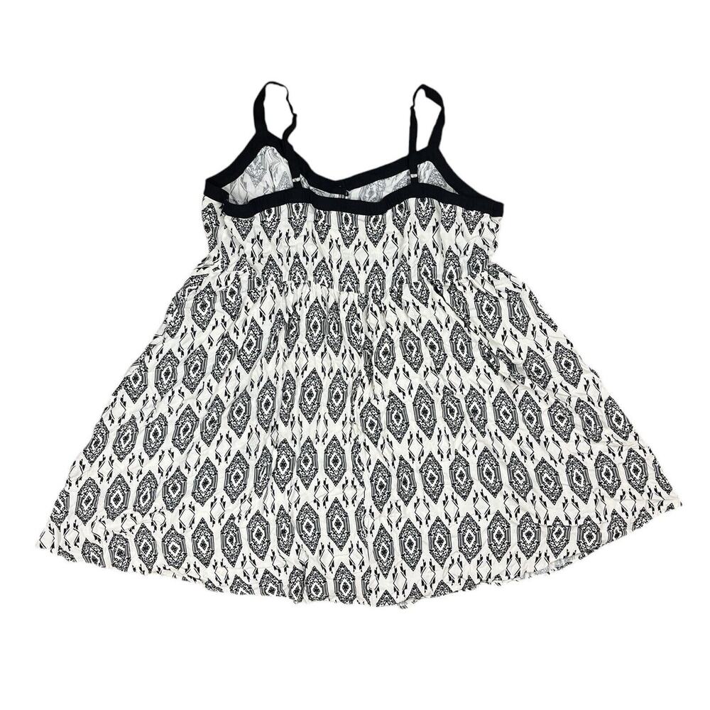 Torrid Midi Slub Button Front Sundress Geo White … - image 5